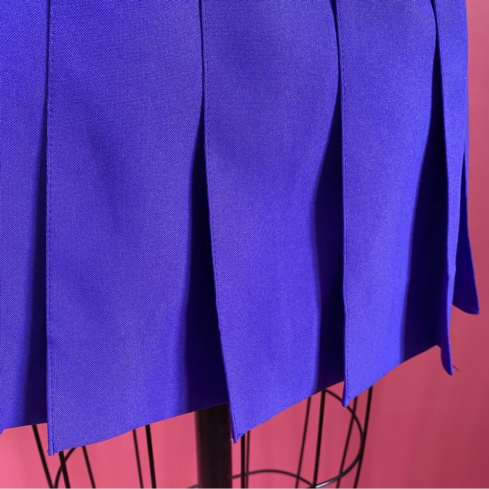 Vintage 80s/90s Preppy Academia Collegiate Pleated Purple Mini Tennis Skirt XXS - Picture 12 of 13